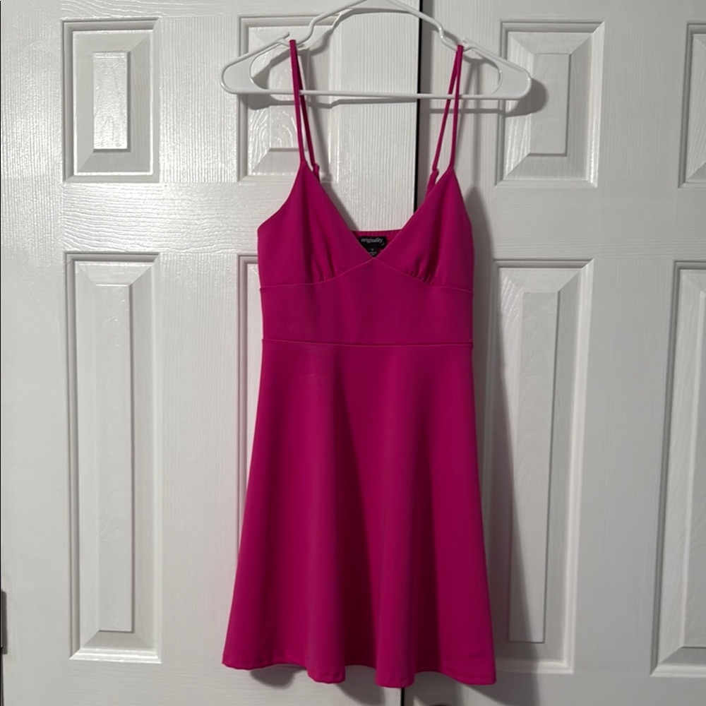 Elegant Pink Spaghetti Strap Dress